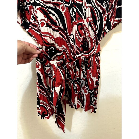 Vintage Lane Bryant Womans Top Sz 26/28 Retro Accordion Pleating Y2K Artsy Aztec - Picture 10 of 13